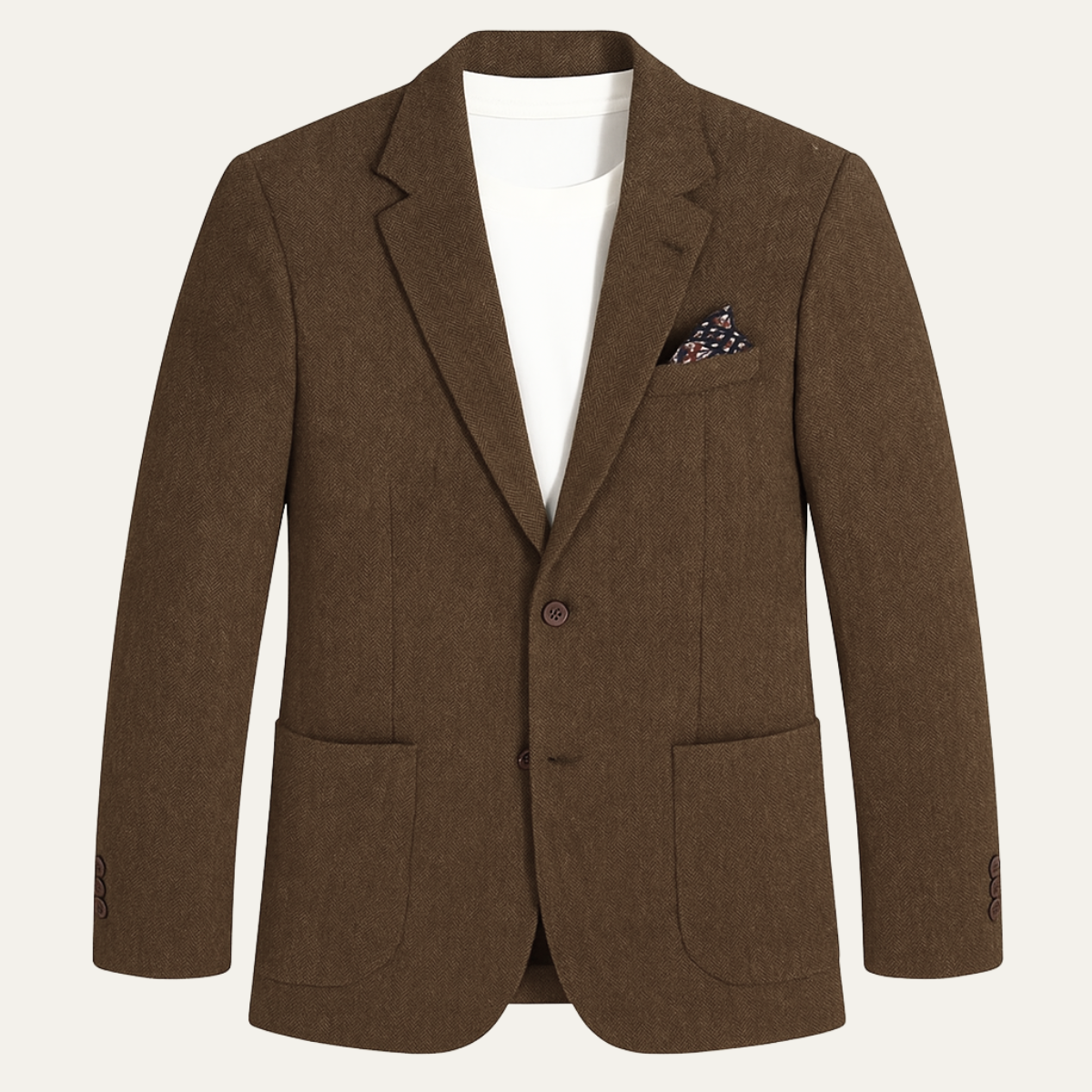 August | Men's Herringbone Wool Tweed Blazer