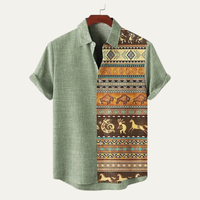 Jovan | Patterned Retro Cotton Linen Summer Shirt