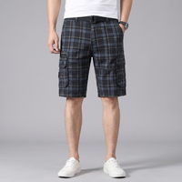 Glenn | Men's Multi Pocket Plaid Cargo Shorts