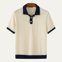 Talbot ribbed colour block polo shirt