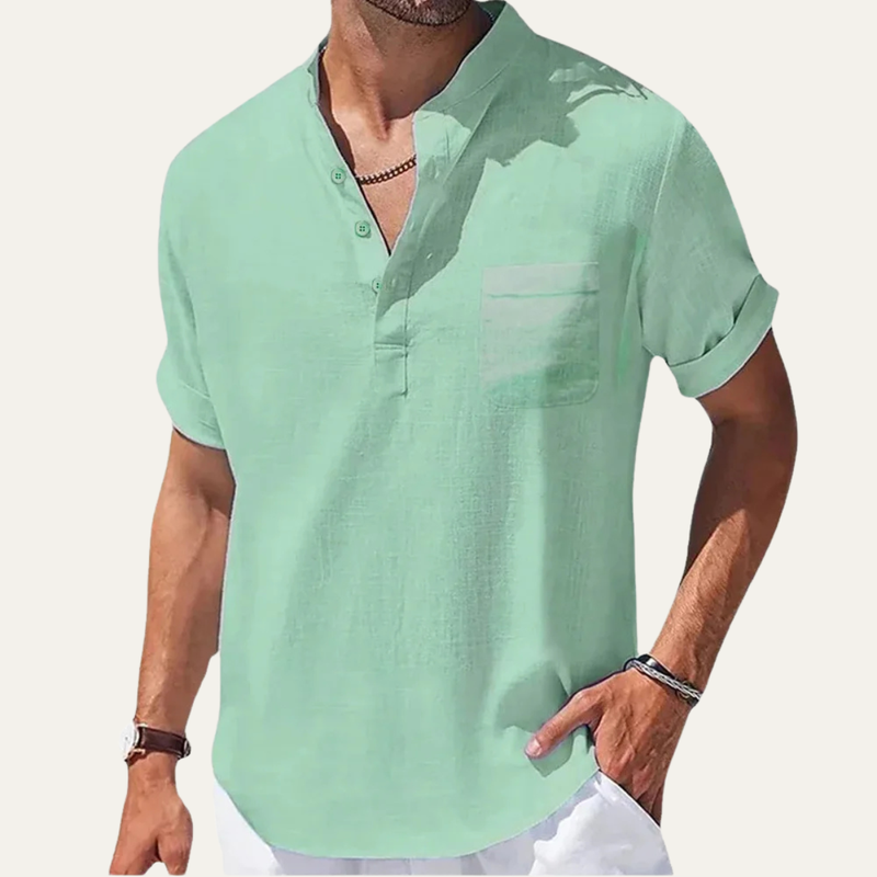 Damon henley shirt Light Green