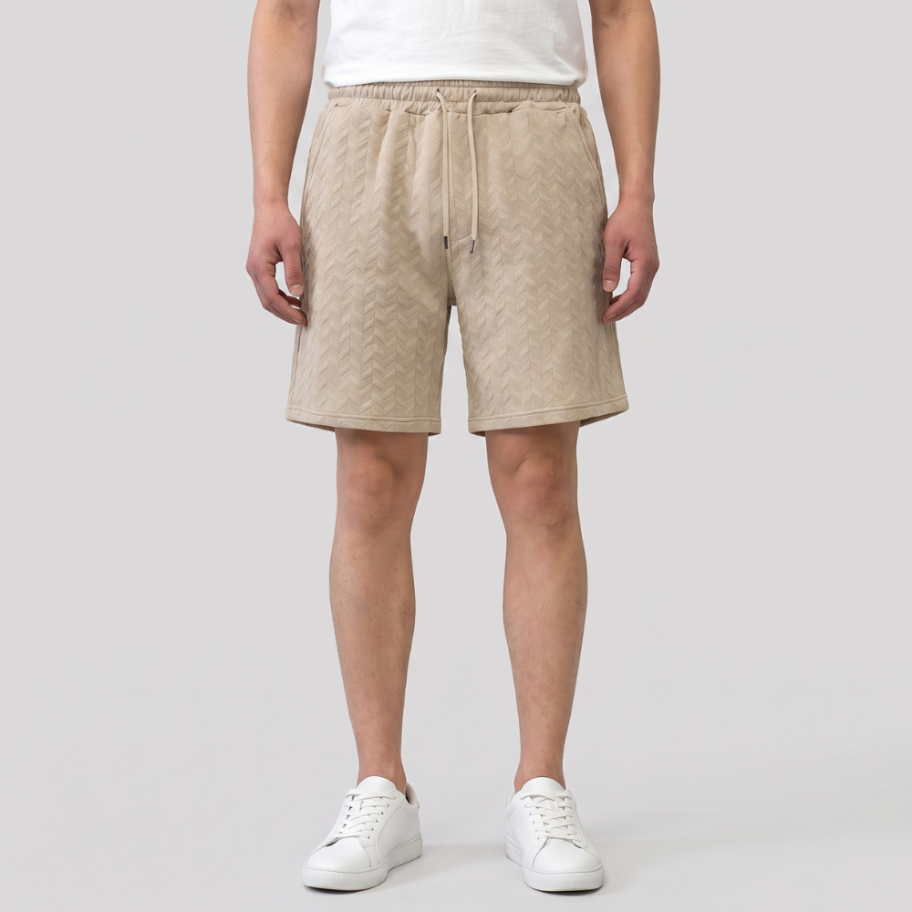Gary | Textured Casual Fit Drawstring Shorts