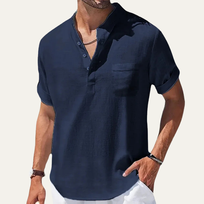 Damon henley shirt Navy Blue