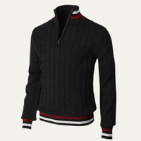 Fletcher | Half Zip Knit Jumper with Stripe Trim