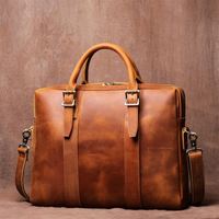 Dwight leather business bag detail
