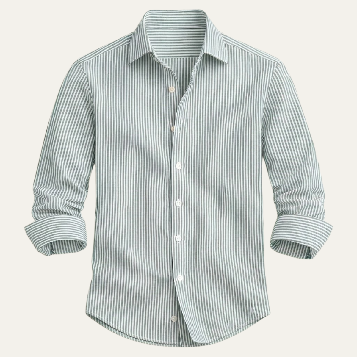 Carson | Men's Smart Classic Striped Linen Look Shirt