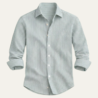 Carson | Men's Smart Classic Striped Linen Look Shirt