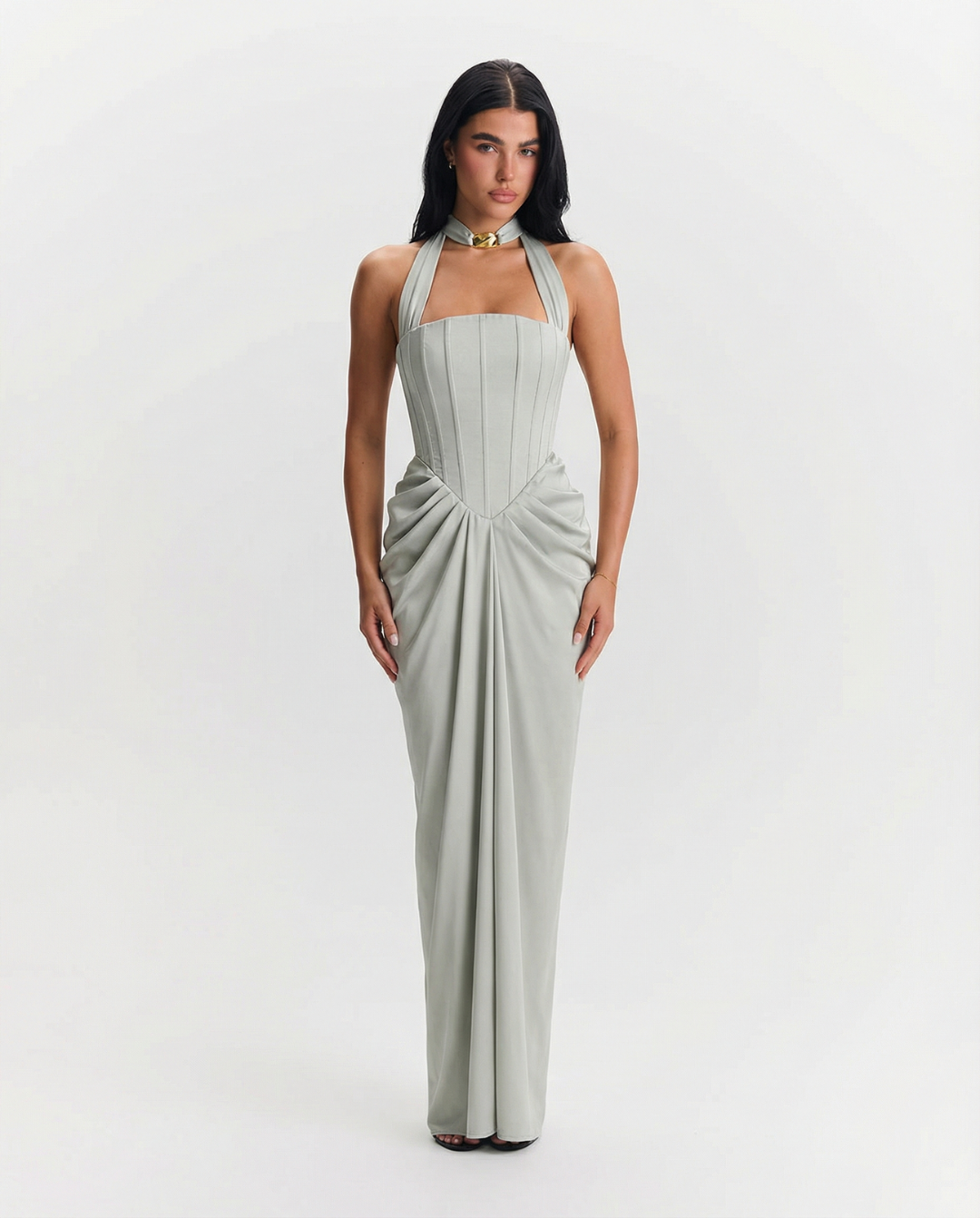 Jemima | halter neck maxi dress
