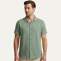 Oliver | Waffle Knit Short Sleeve Button-Up Shirt