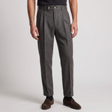 Hewitt | Men's High Waisted Pleated Straight Leg Dress Trousers