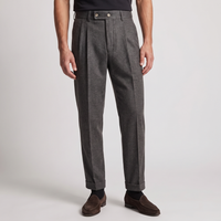 Hewitt | Men's High Waisted Pleated Straight Leg Dress Trousers