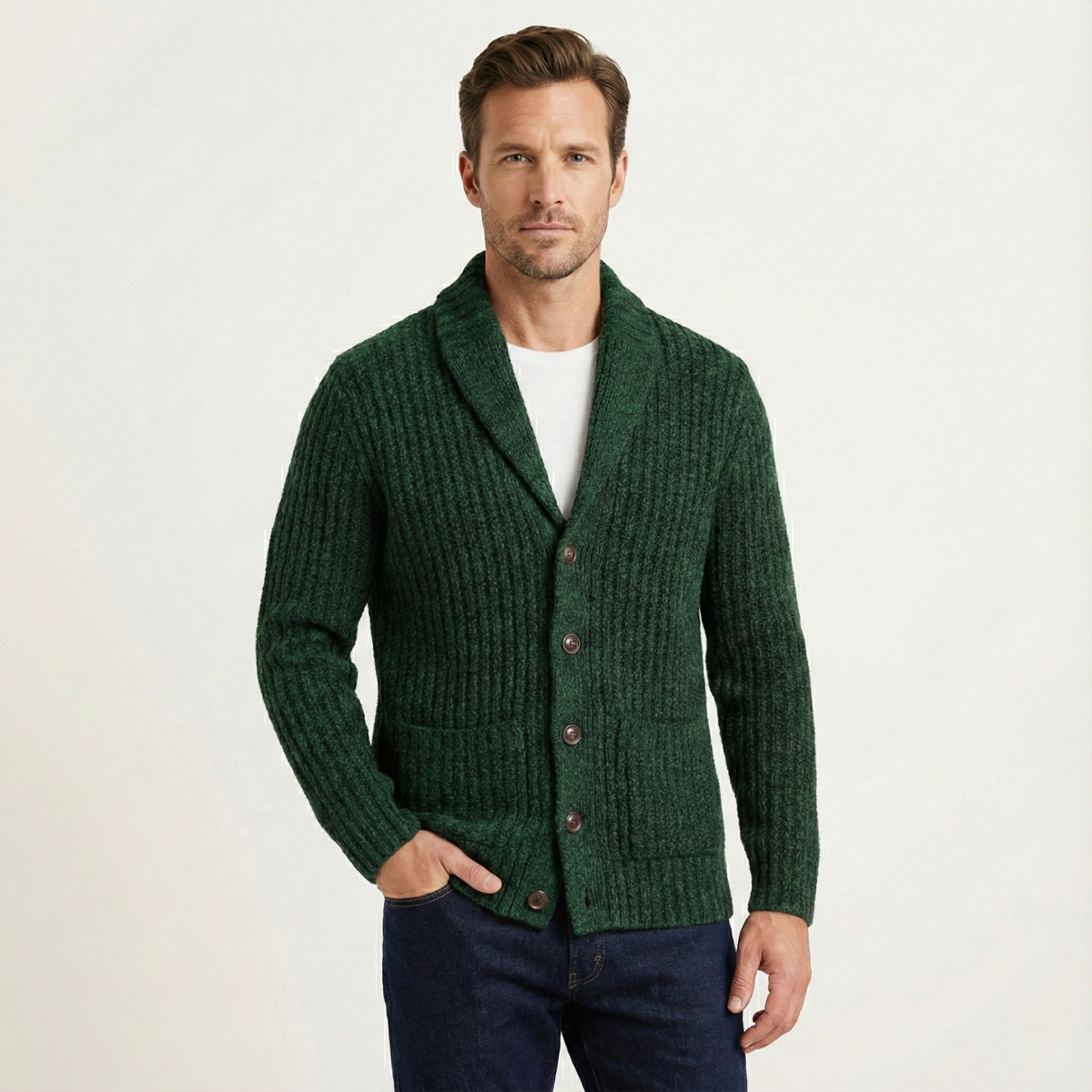 Mark | Chunky Knit Shawl Collar Cardigan