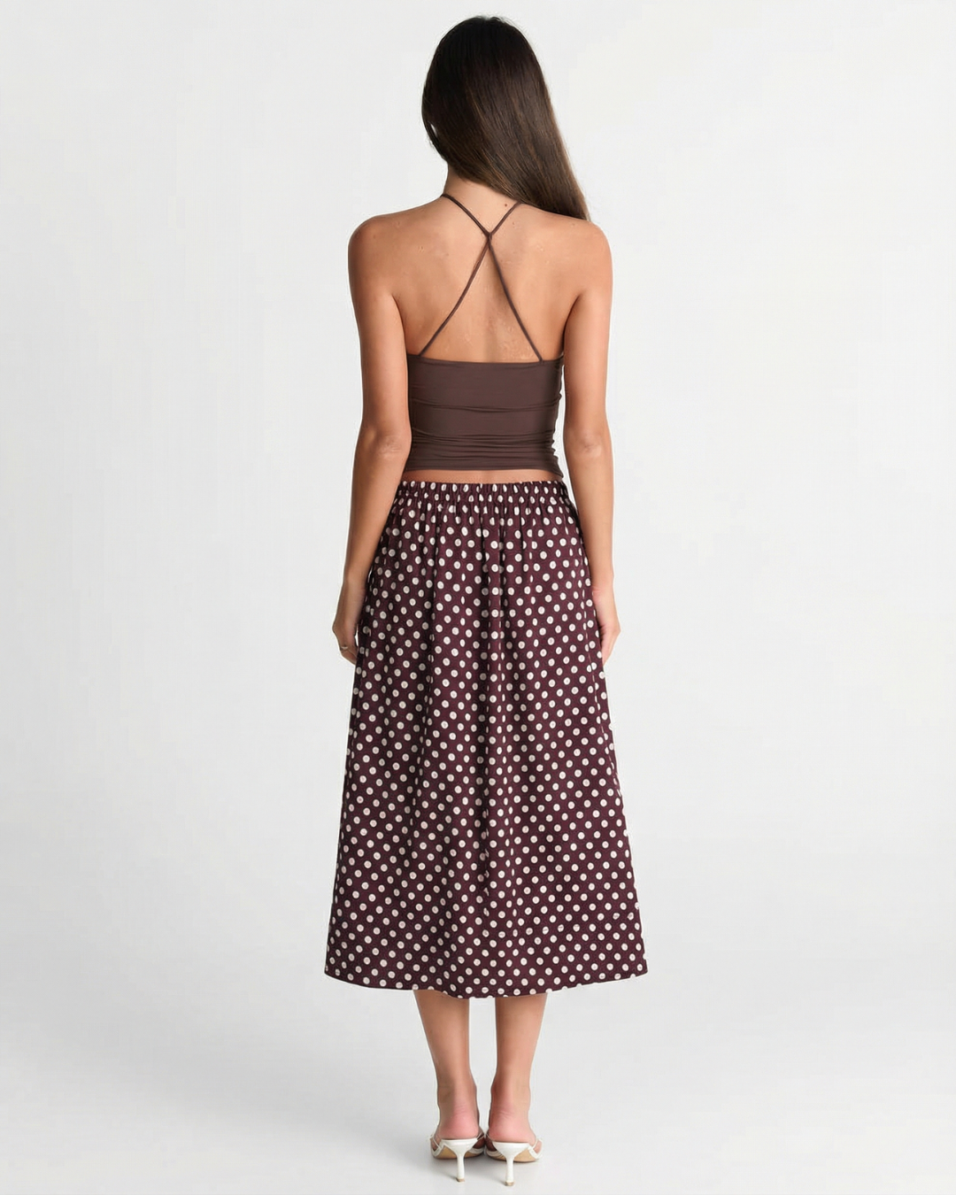 Verity | polka dot midi skirt