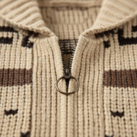 Marlon | Button Up Jacquard Knit Shawl Collar Cardigan