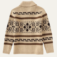 Marlon | Button Up Jacquard Knit Shawl Collar Cardigan