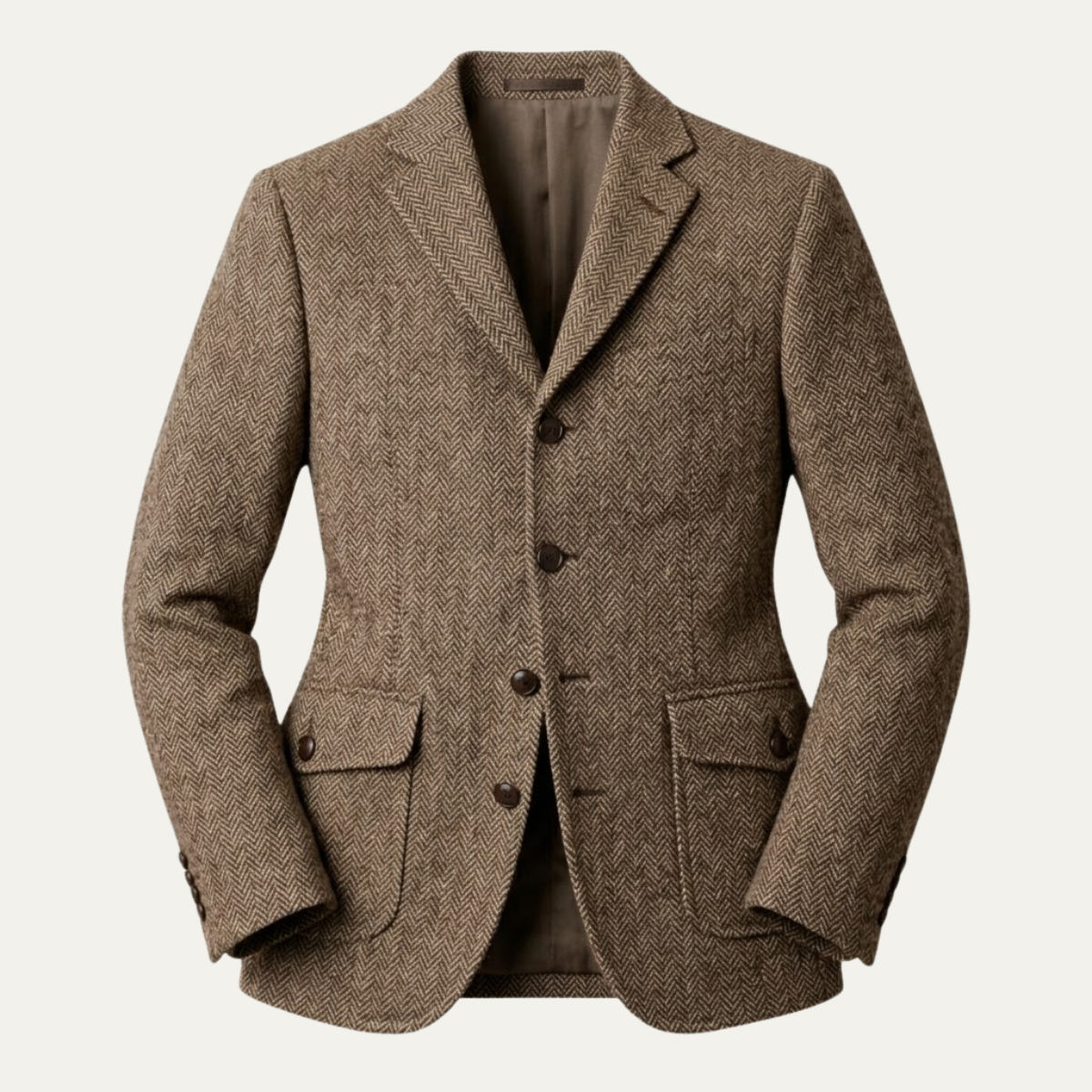 Lucian | Single Breasted Fishbone Tweed Blazer