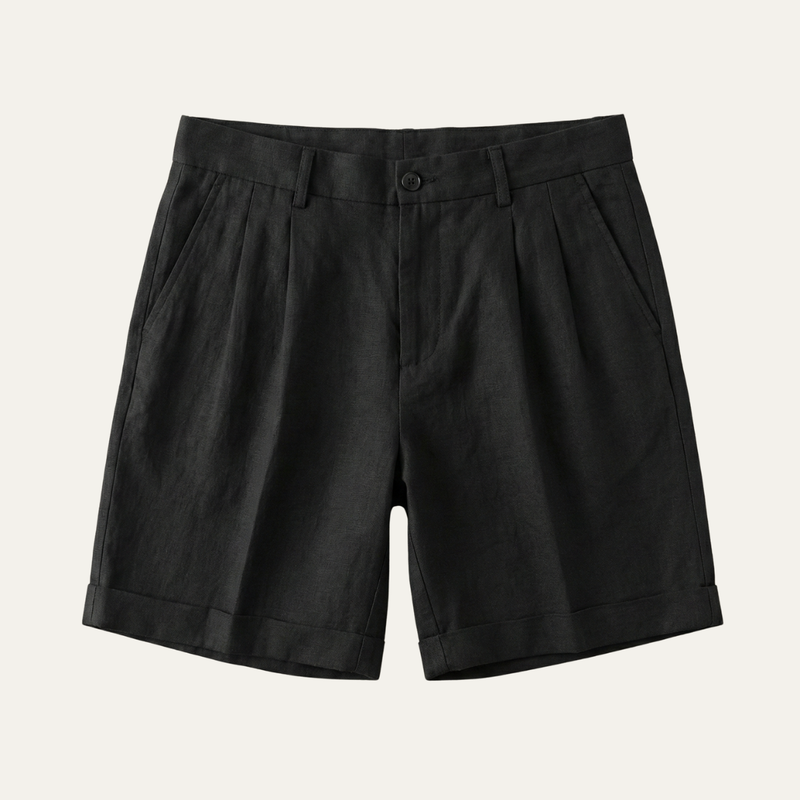 Frank | Lightweight Folded Hem Linen Shorts