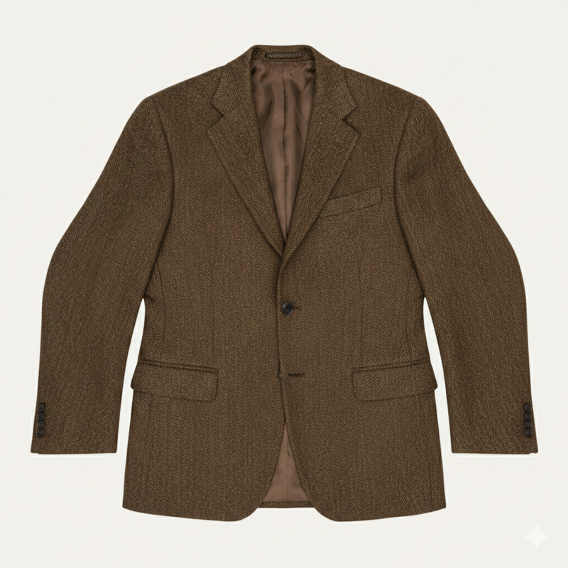 Logan | Tailored Tweed Fishbone Blazer Jacket