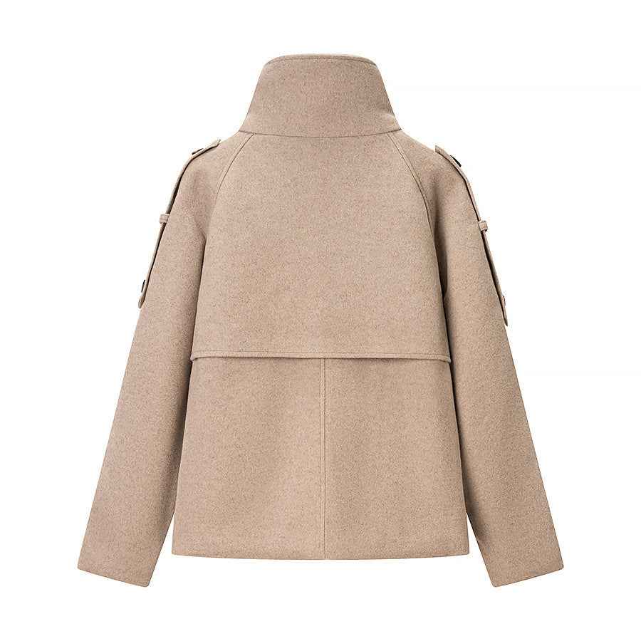 Demi | Double Breasted Blazer Beige Cropped Military