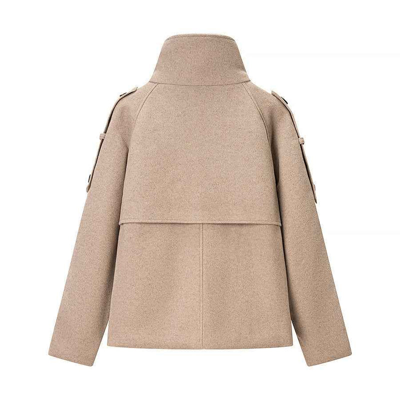 Demi | Double Breasted Blazer Beige Cropped Military