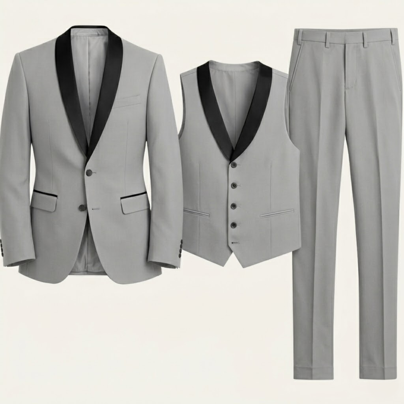 Octavius | Men's Classic 3 Piece Suit Set with Blazer, Gilet and Trousers