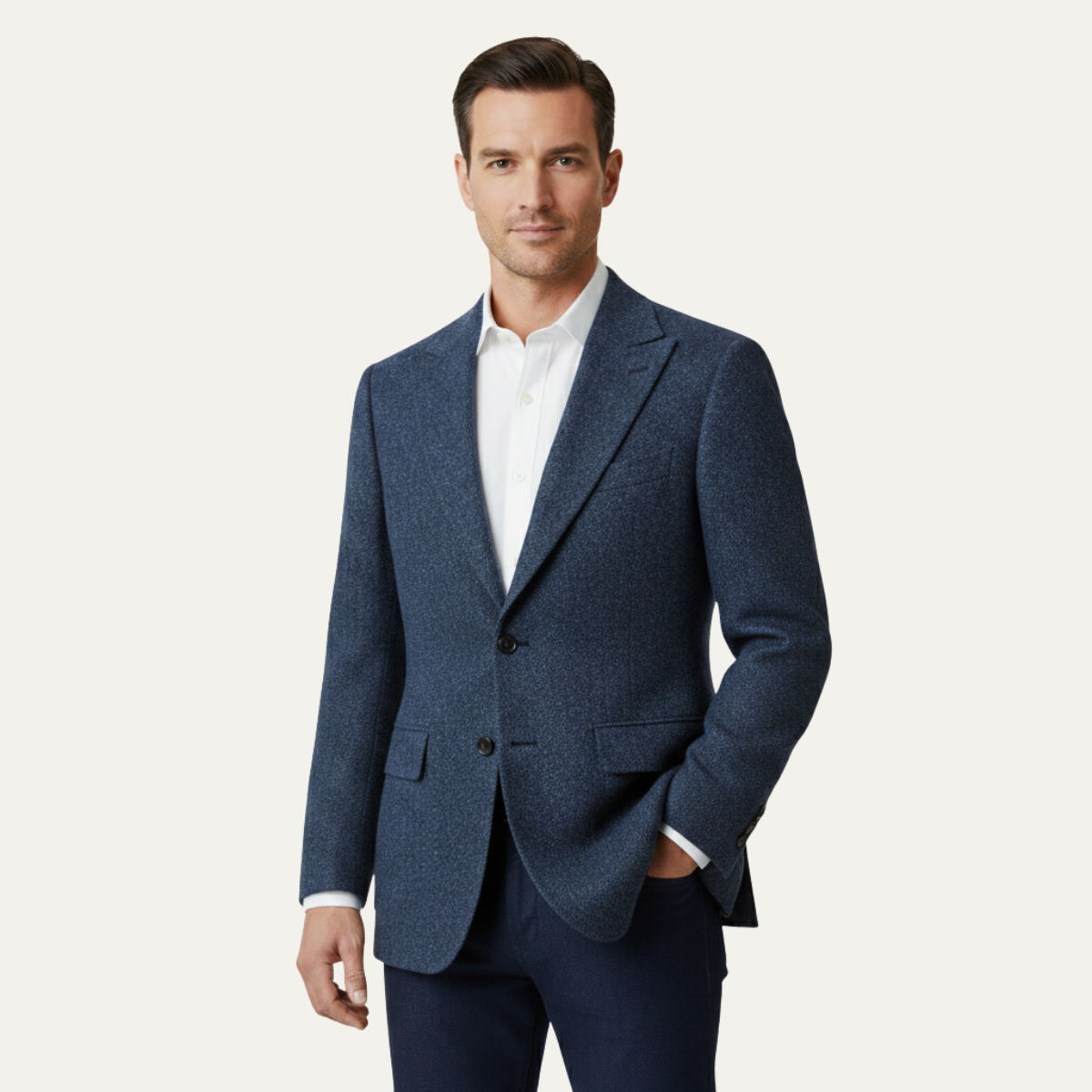 Logan | Tailored Tweed Fishbone Blazer Jacket