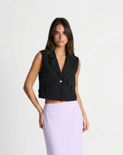 Lyla | Cropped Tailored Blazer Vest