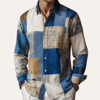 Finn | Colour Block Patchwork Button Up Shirt