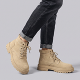 Colby | Men's Lace Up Suede Ankle Boots Cream Lug Sole