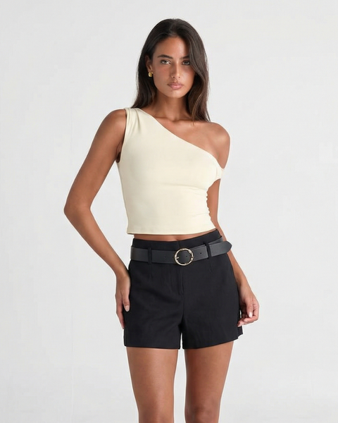 Skye | High-Waist Tailored Shorts with Belt Loops