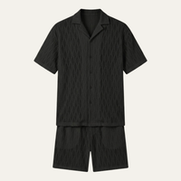 Bennett | Men's Textured Knit Co Ord Shirt and Shorts Set