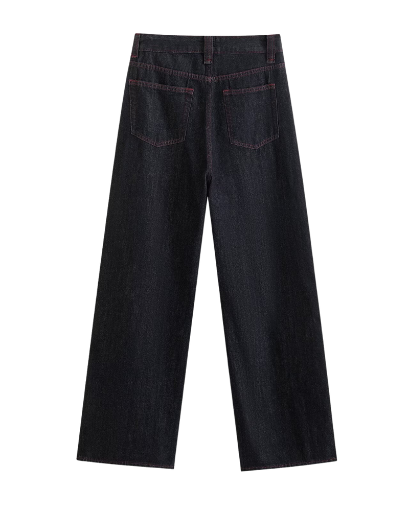 Sadie | Wide Leg Contrast Stitch Jeans