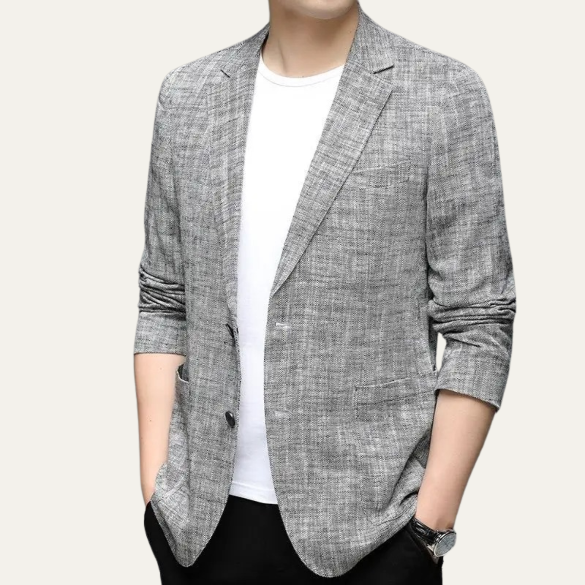 David textured blazer Grey