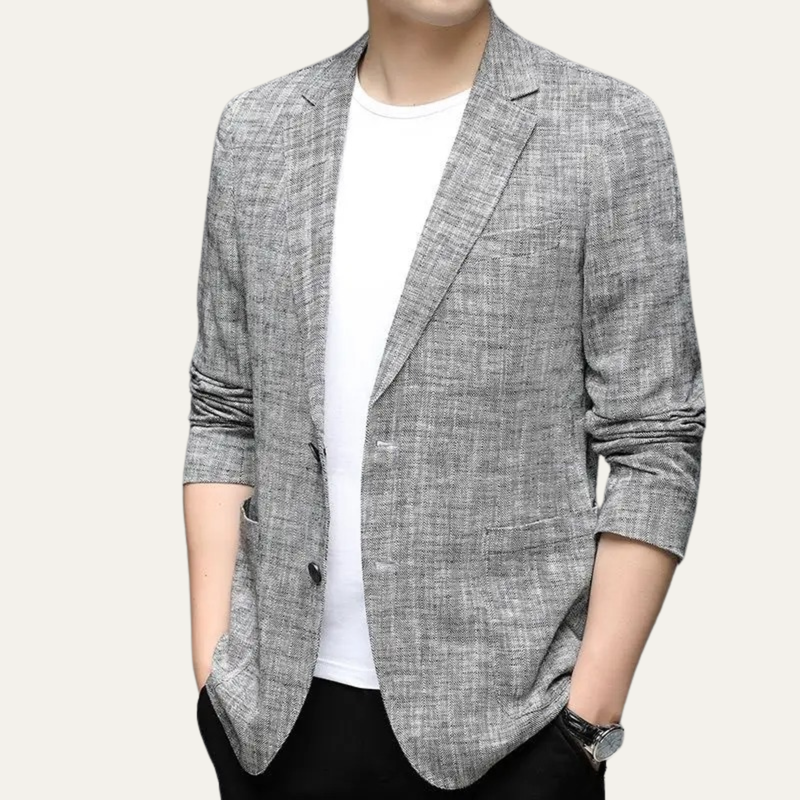 David textured blazer Grey