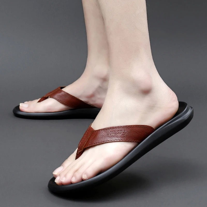 Kirk | Leather Thong Summer Flip Flops