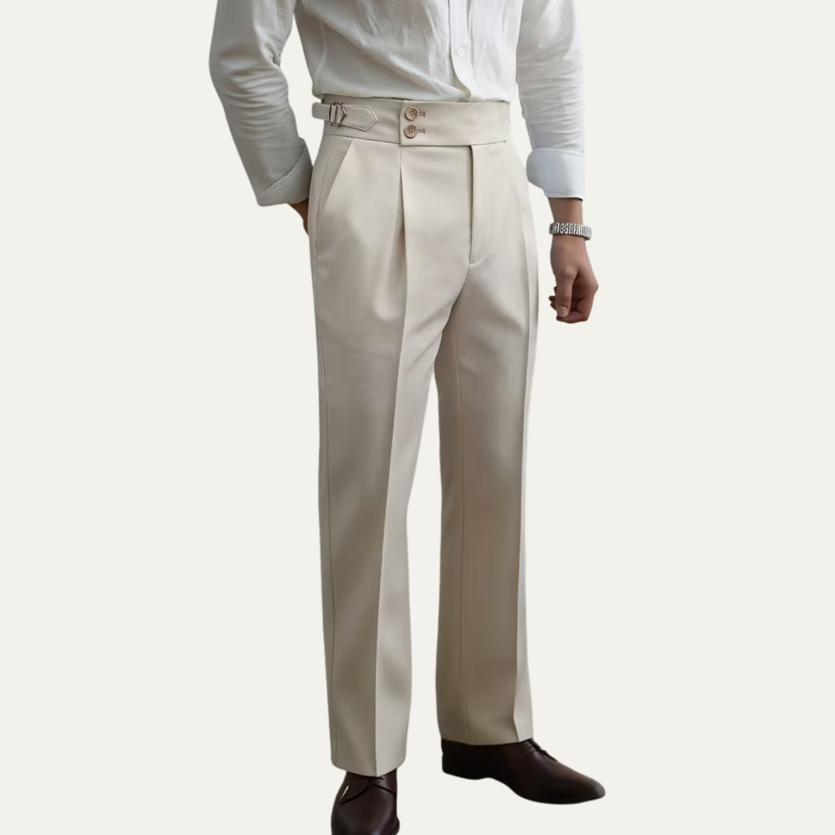 Harvey linen dress trousers Milky