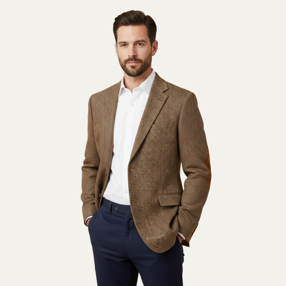 Linden | Single Breasted Herringbone Tweed Blazer