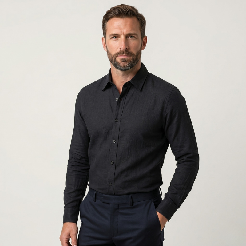 Milo | Cotton Linen Look Summer Business Shirt