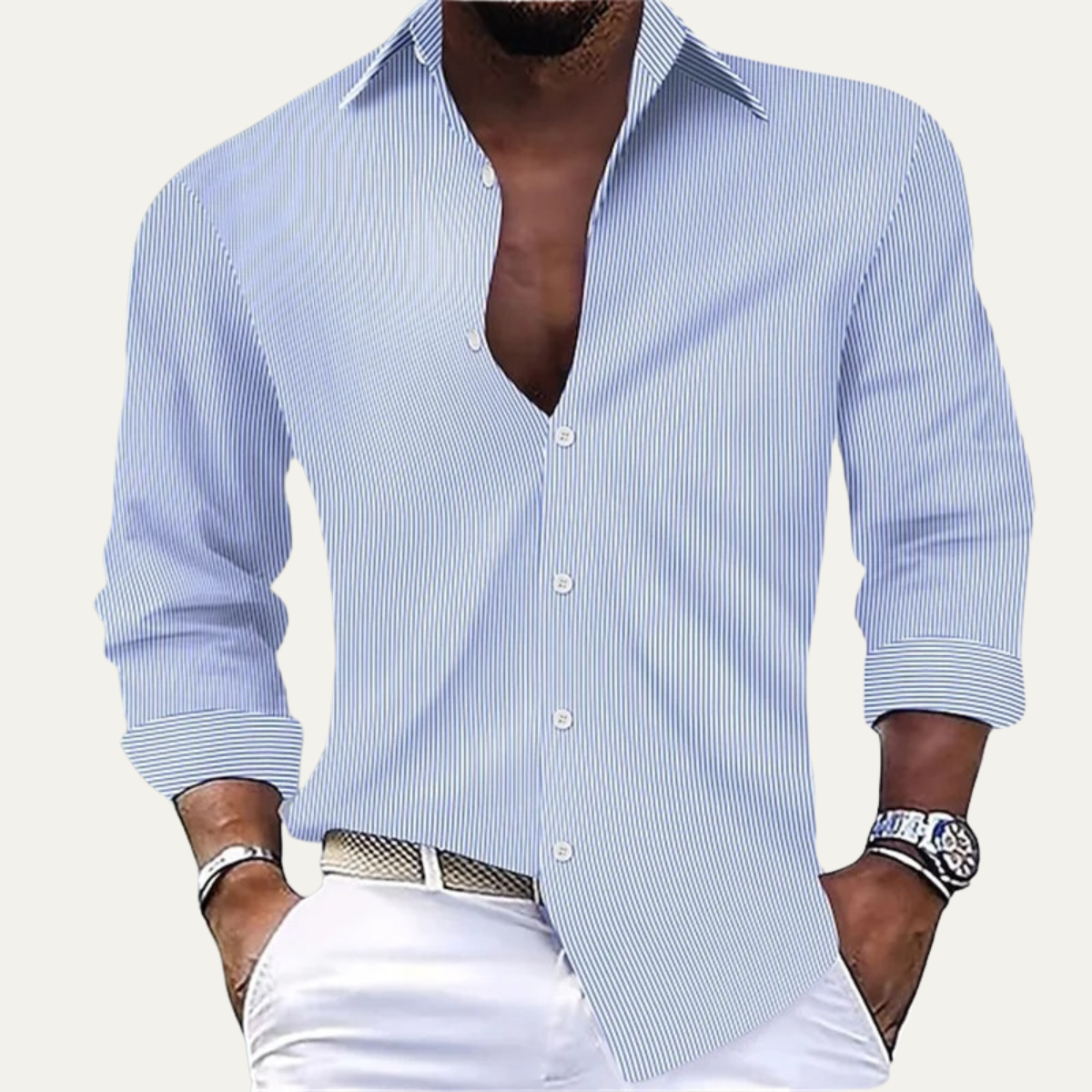 Carter striped shirt Light Blue