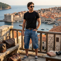 Gus Denim Cargo Shorts detail