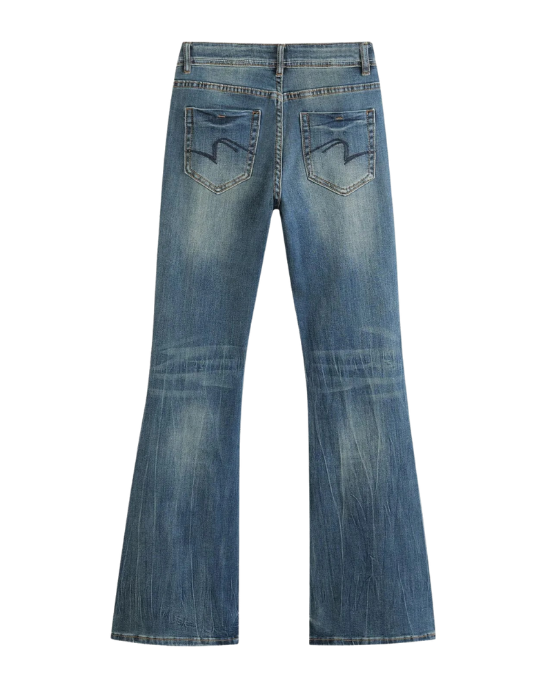 Nancy | Vintage Faded Wide Leg Jeans