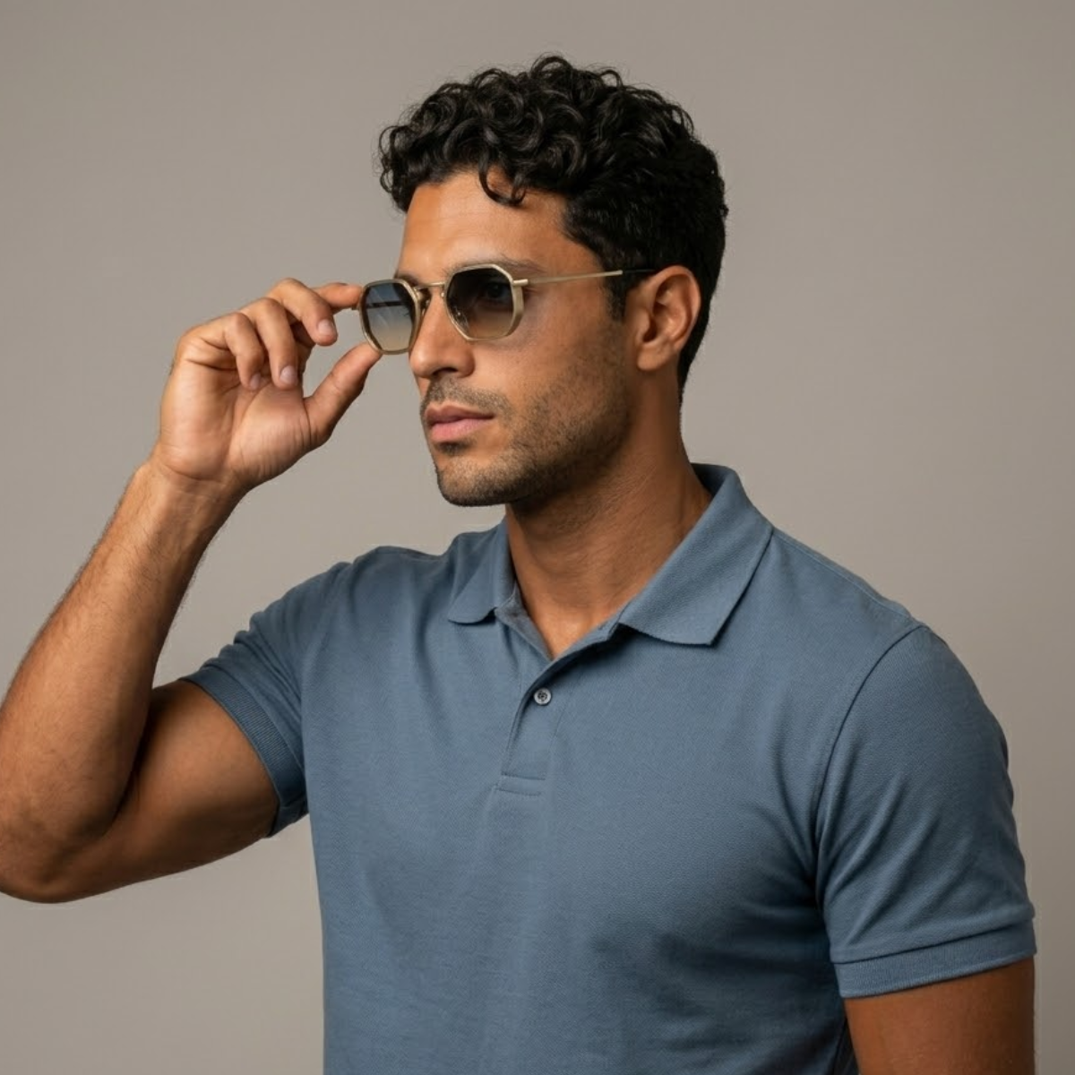 Charlie | Retro Hexagon Metal Frame Sunglasses