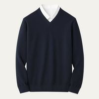 Sebastian cashmere jumper in Navy Blue