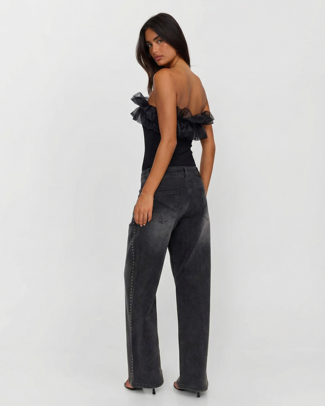 Delilah | strapless ruffle top