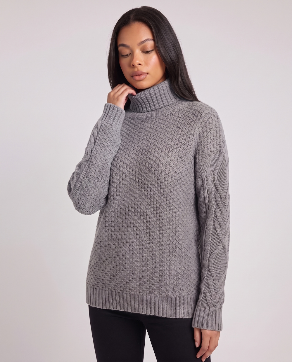 Ligeia | Women's Turtleneck Textured Knit Jumper