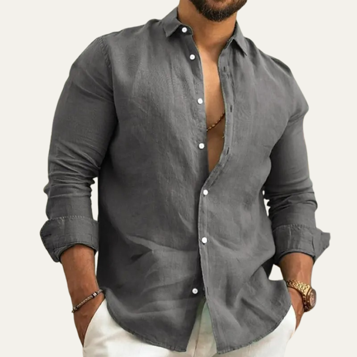 Wesley | Relaxed Cotton Linen Button-Up Summer Shirt