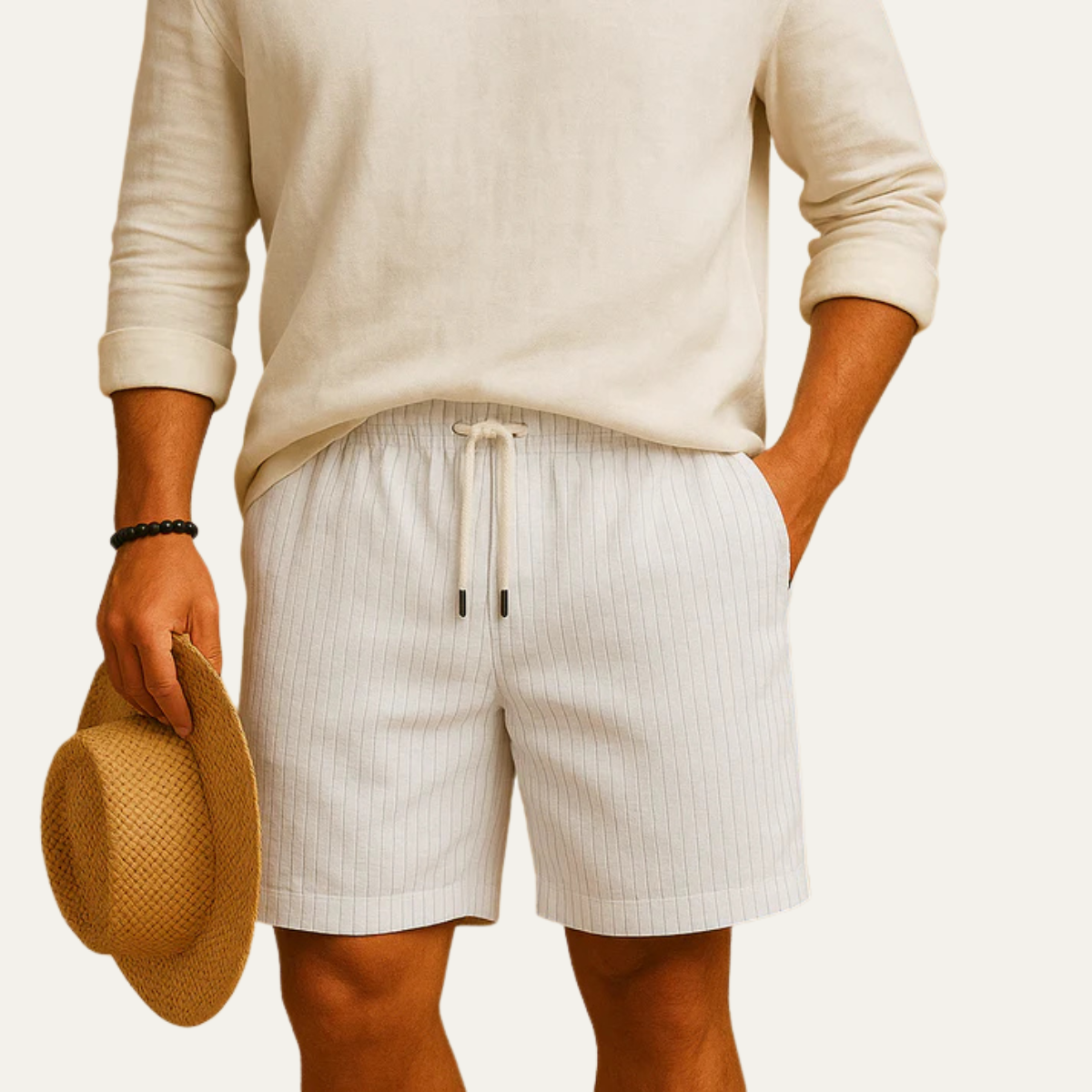 Hank Cotton Shorts White