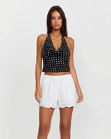 Clara | white linen shorts