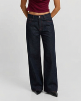 Sadie | Wide Leg Contrast Stitch Jeans