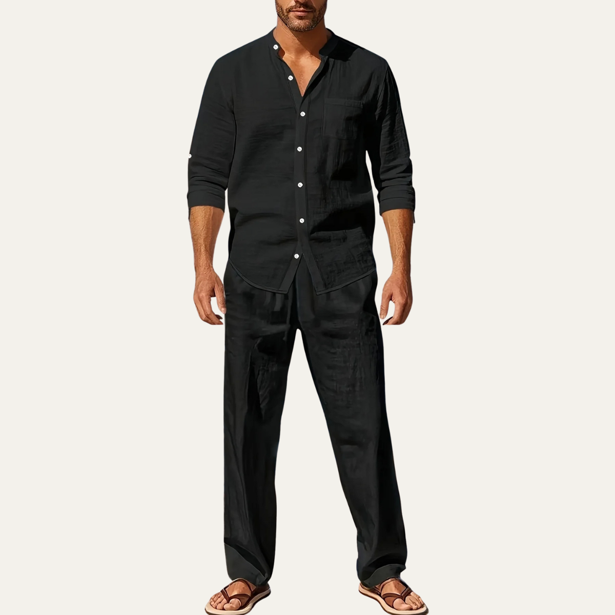 Pablo | Men's Summer Linen Shirt and Trousers Two-Piece Set